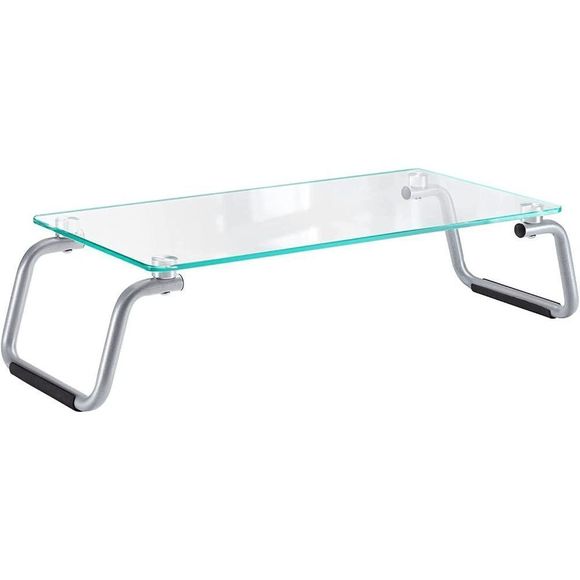 LORYERGO Glass clear Monitor Stand,for Desk,, r/Laptop/Printer, 4.7 inch Height - Picture 1 of 3